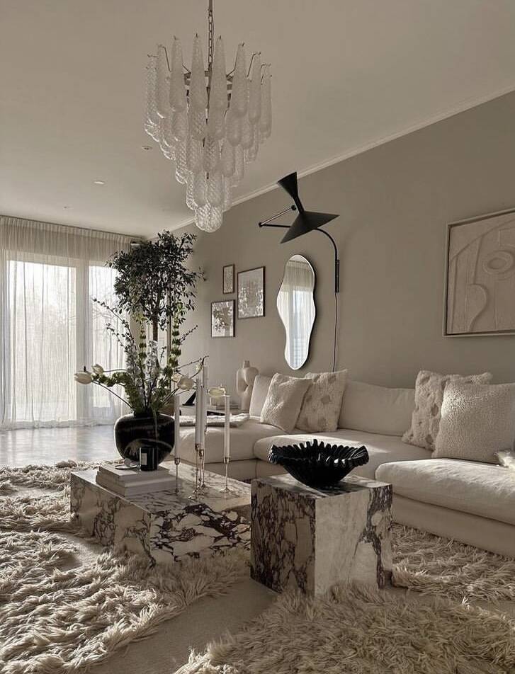 Light Luxury Multi-layered Teardrop Waterfall Chandelier for Living Room/Bedroom-MEET LIGHTING