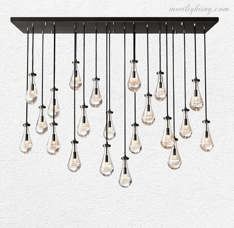 Raindrop Glass Linear Chandelier 72"-Meet Lighting