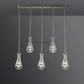 Raindrop Modern Linear 5-light Chandelier Over Dining Table-Meet Lighting