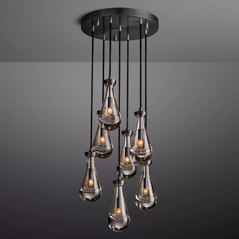 Raindrop Modern Round 18'' 7-Light Chandelier For Living Room-Meet Lighting