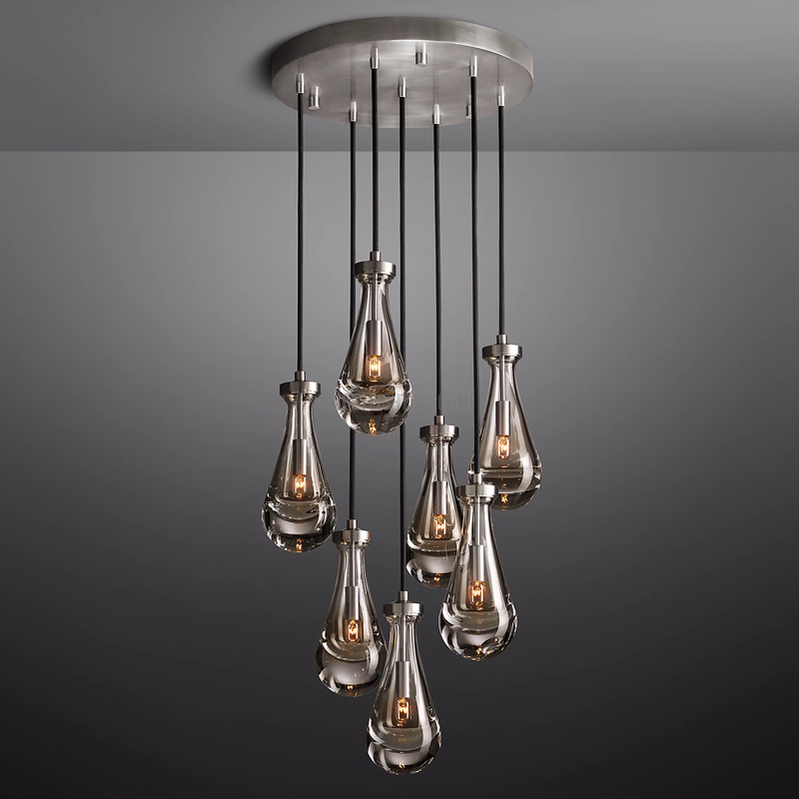 Raindrop Modern Round 18'' 7-Light Chandelier For Living Room-Meet Lighting