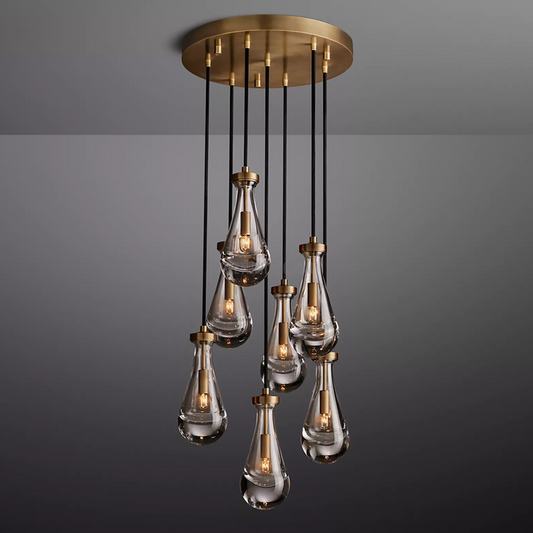 Raindrop Modern Round 18'' 7-Light Chandelier For Living Room-Meet Lighting