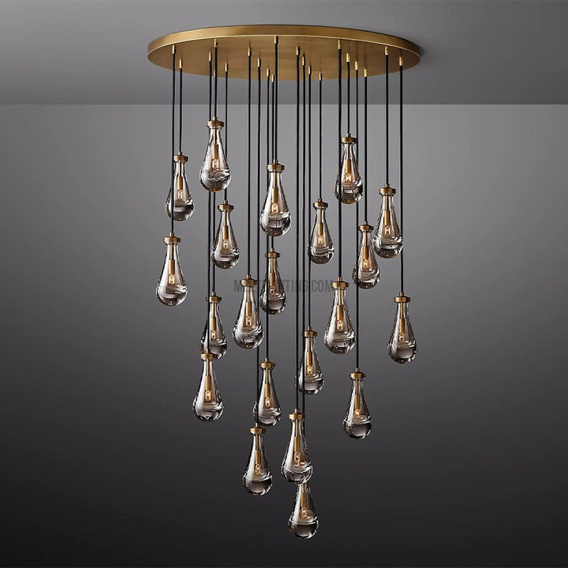 Raindrop Modern Round 47'' 21-Light Chandelier For Living Room-Meet Lighting