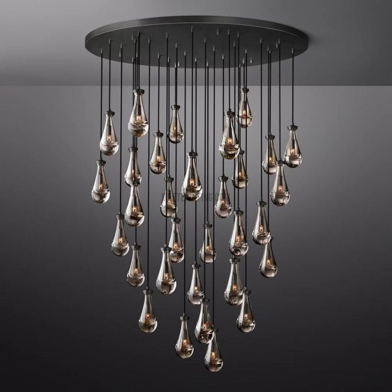 Raindrop Modern Round 60'' 31-Light Chandelier For Living Room, Staircase Chandelier-Meet Lighting