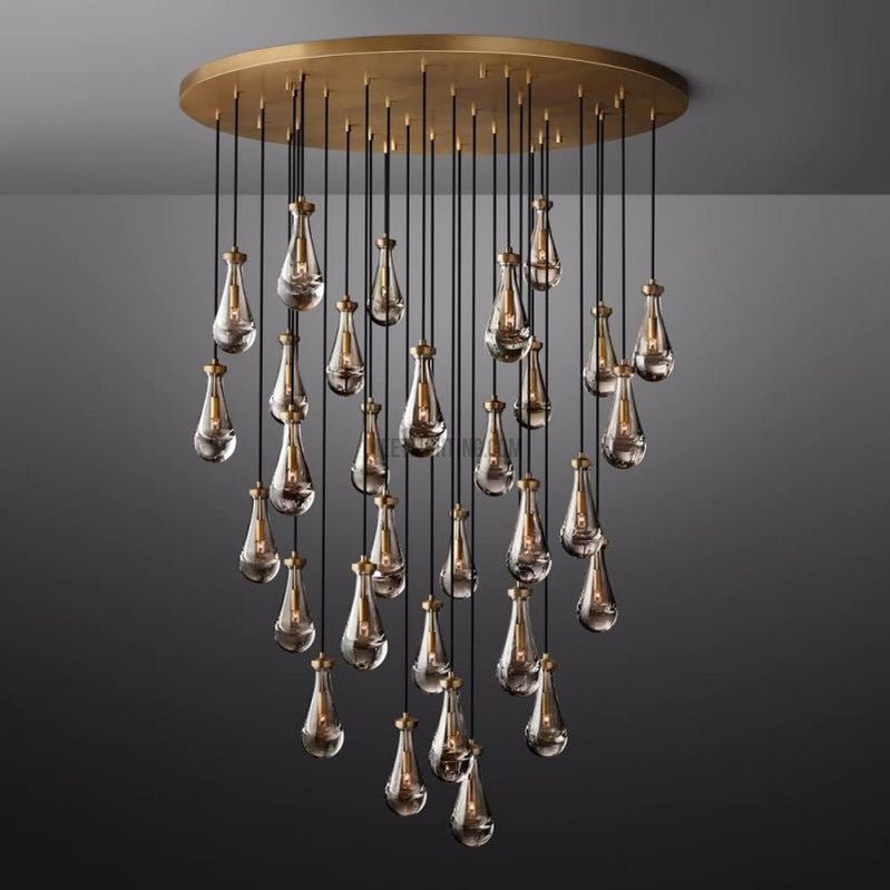 Raindrop Modern Round 60'' 31-Light Chandelier For Living Room, Staircase Chandelier-Meet Lighting