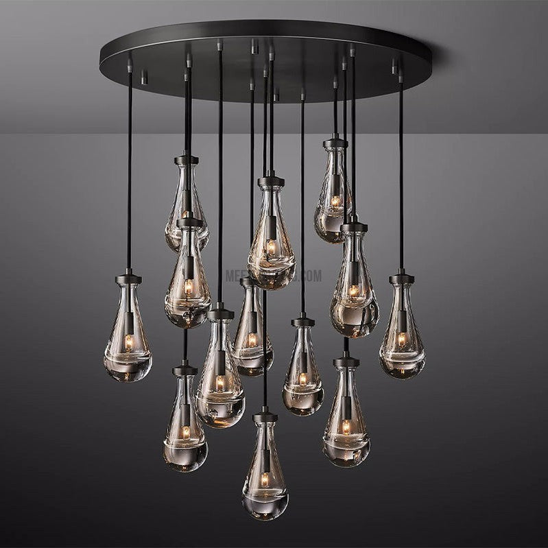 Raindrop Round Chandelier 36" 13-Lights , Rain Chandelier For Dining Room-Meet Lighting