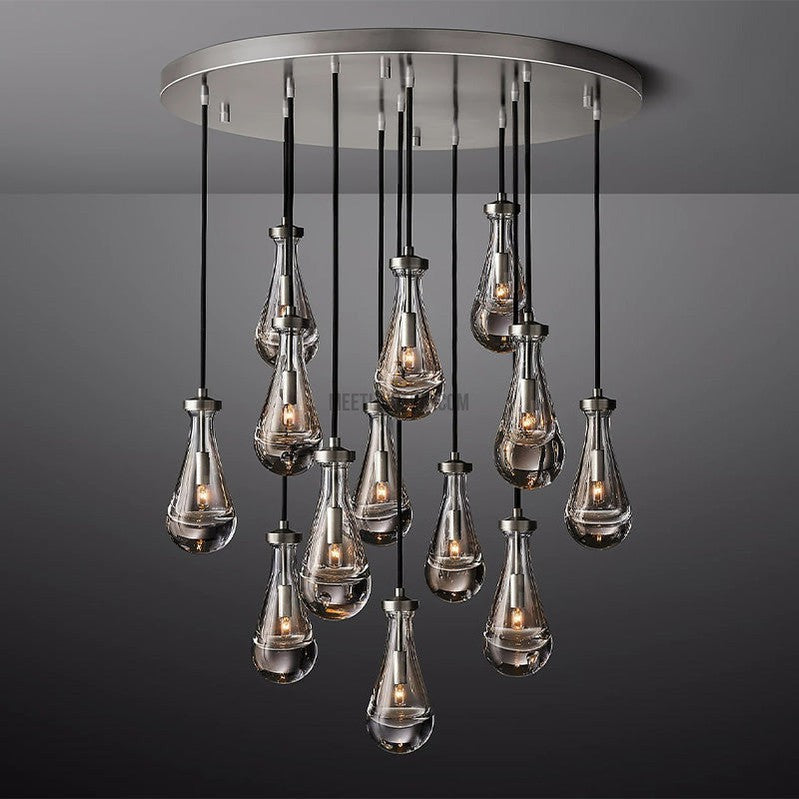 Raindrop Round Chandelier 36" 13-Lights , Rain Chandelier For Dining Room-Meet Lighting