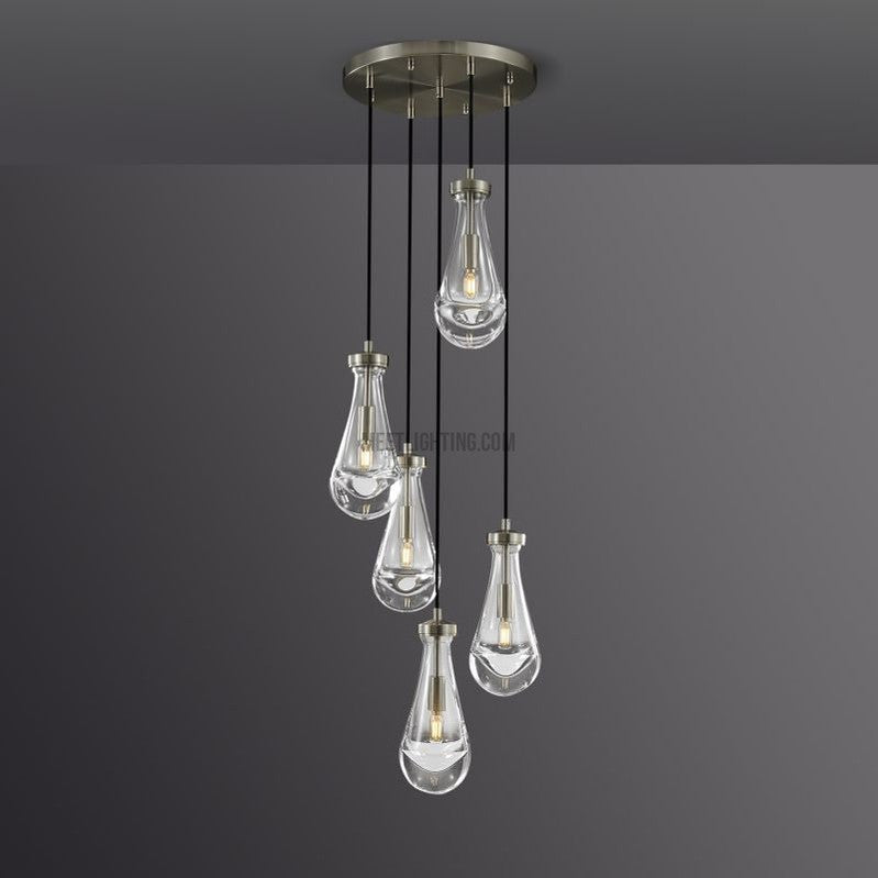 Raindrop round chandelier 14"(cord)-Meet Lighting