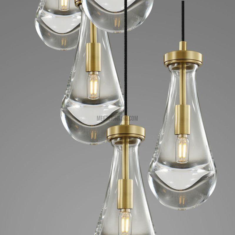 Raindrop round chandelier 14"(cord)-Meet Lighting