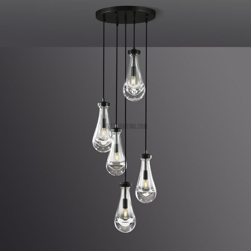 Raindrop round chandelier 14"(cord)-Meet Lighting