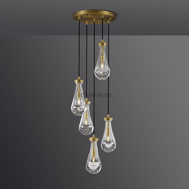 Raindrop round chandelier 14"(cord)-Meet Lighting