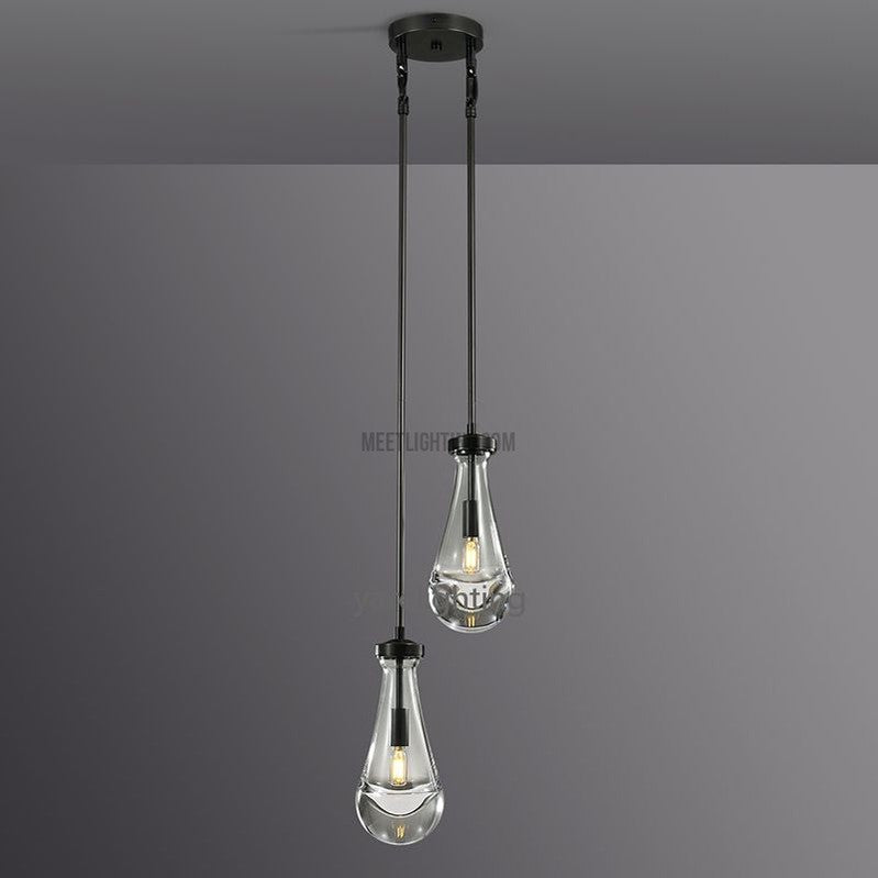 Raindrop round chandelier 5"(rod)-Meet Lighting