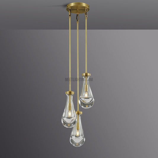 Raindrop round chandelier 8"(rod)-Meet Lighting