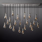 Raindrop Rectangle Chandelier 72" chandeliers for dining room,chandeliers for stairways,chandeliers for foyer,chandeliers for bedrooms,chandeliers for kitchen,chandeliers for living room RBRIGHTS Satin Nickel  