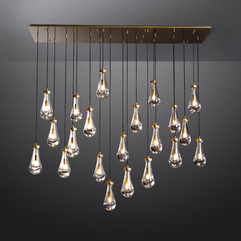 Modern Raindrop Rectangle Chandelier