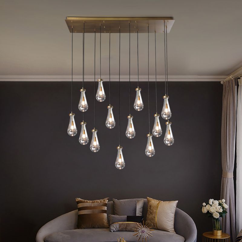 Modern Raindrop Rectangle Chandelier