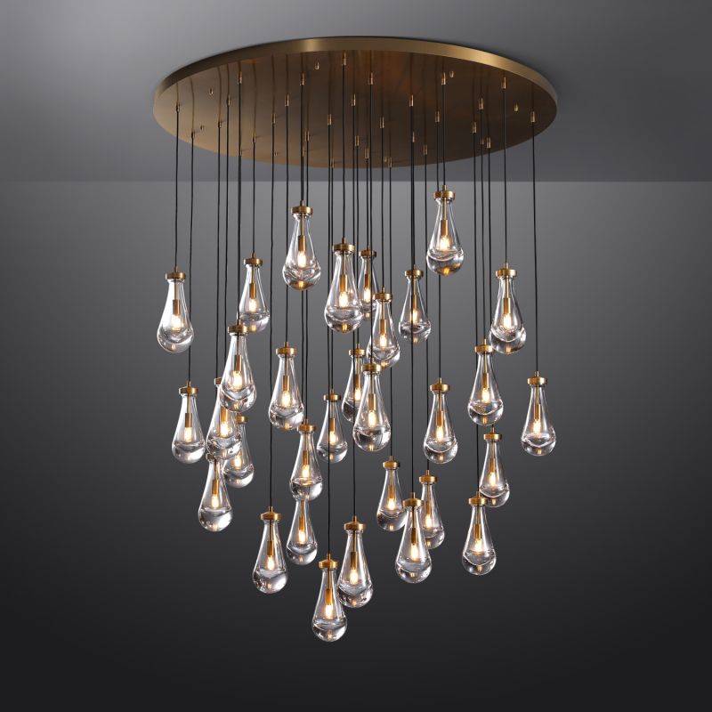 Modern Luxury Raindrop Round Chandelier,Raindrop Pendant Chandelier