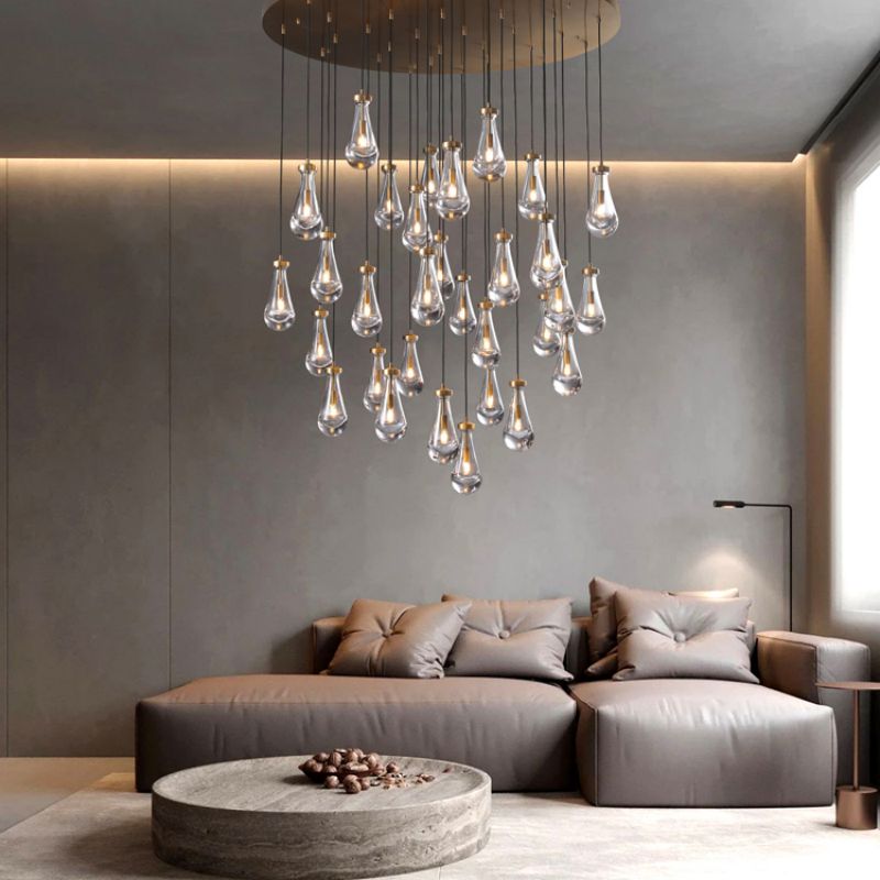 Modern Luxury Raindrop Round Chandelier,Raindrop Pendant Chandelier