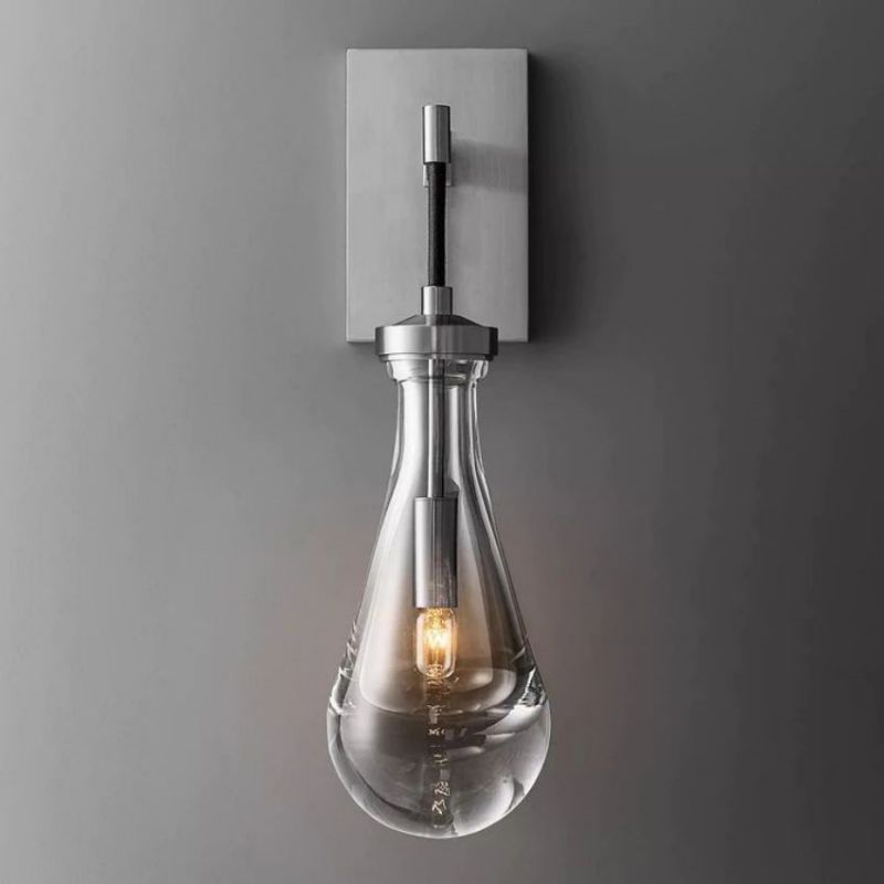 Raindrop Wall Sconce Cord wall sconce for bedroom,wall sconce for dining room,wall sconce for stairways,wall sconce for foyer,wall sconce for bathrooms,wall sconce for kitchen,wall sconce for living room RBRIGHTS SatinNickel  
