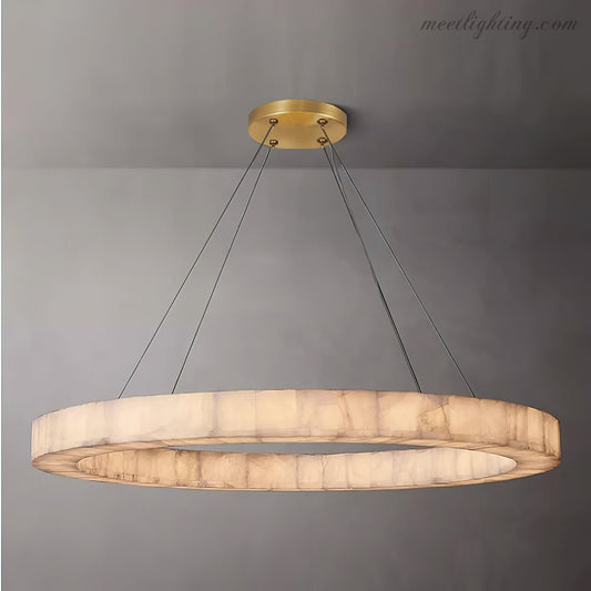 Ravage Round Chandelier Alabaster Halo Round Chandelier-Meet Lighting