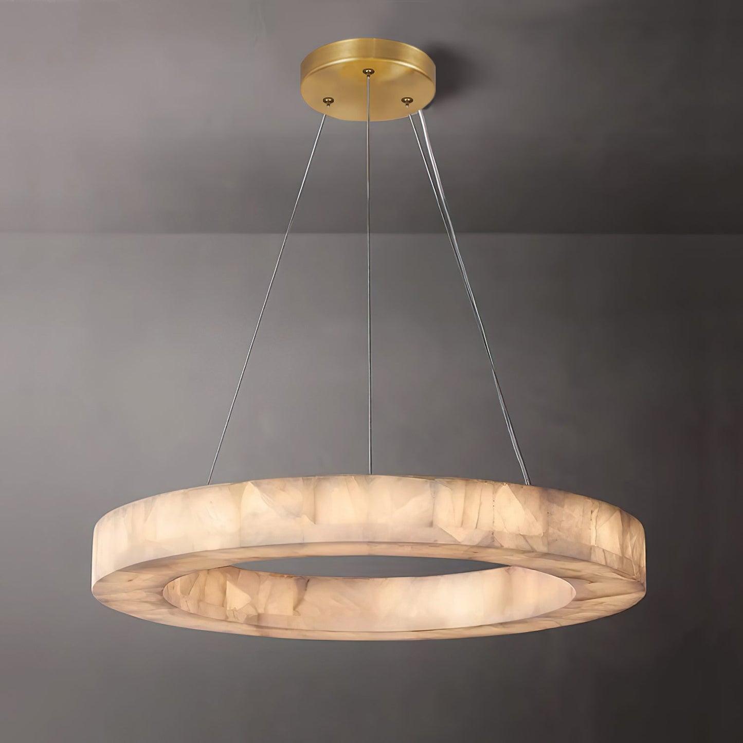 Ravage Round Chandelier Alabaster Halo Round Chandelier