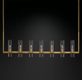 Ravelle Glass Shaded Modern Linear Chandelier 59"-MEET LIGHTING