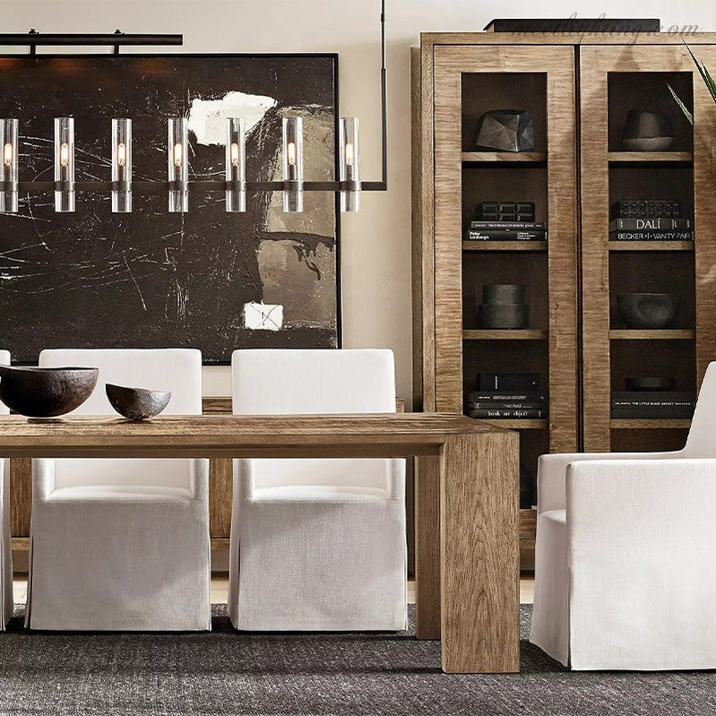 Ravelle Linear Chandelier Art Blown Glass 71"-MEET LIGHTING