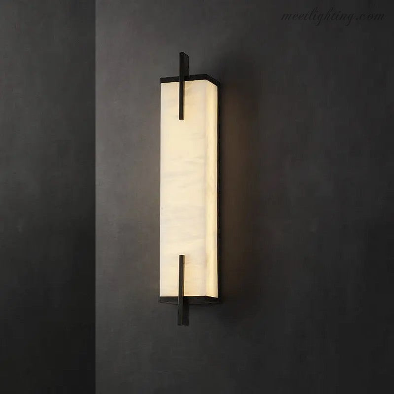 Real Alabaster Bedroom Wall Sconces Light-Meet Lighting