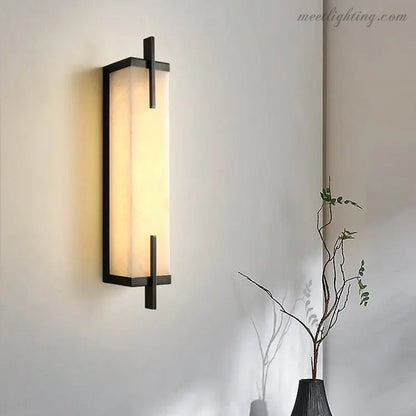 Real Alabaster Bedroom Wall Sconces Light-Meet Lighting