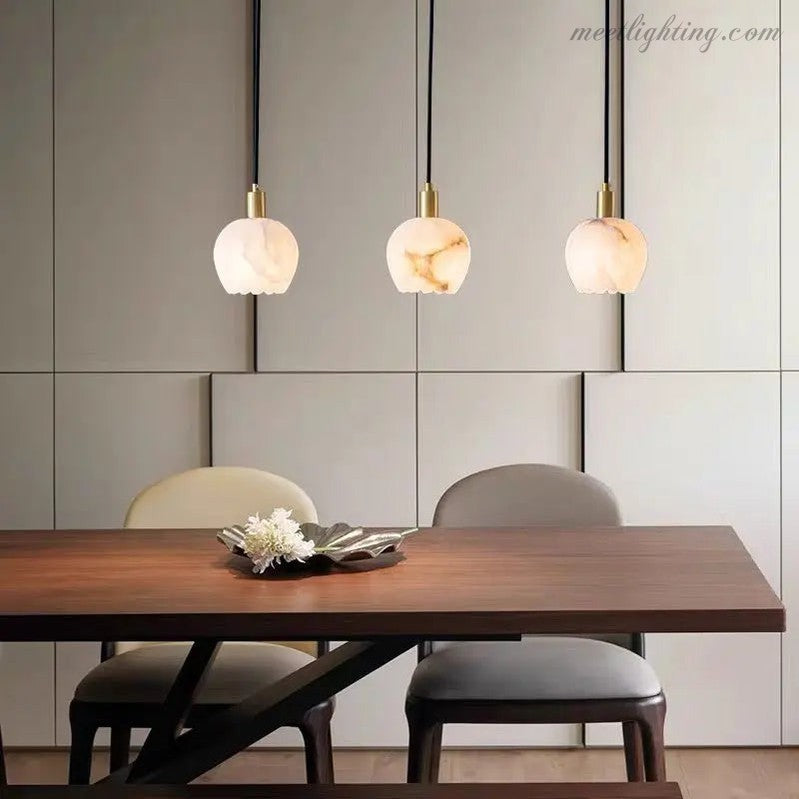 Real Alabaster Modern Pendant Lighting-Meet Lighting