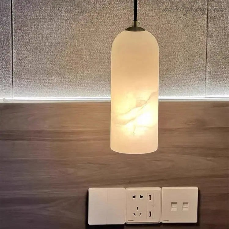 Real Alabaster Pendant Light For Bedroom-Meet Lighting