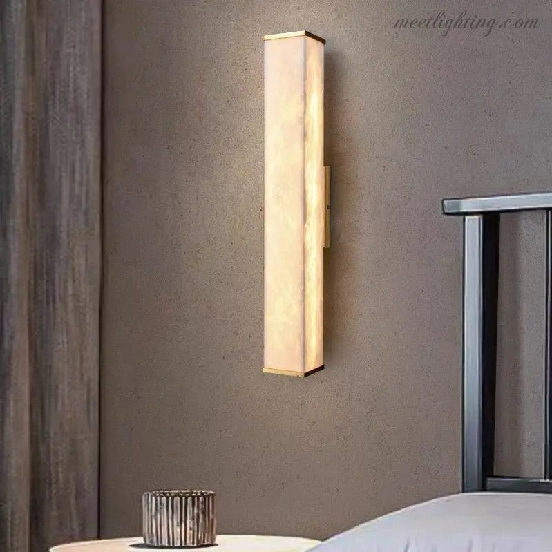 Real Alabaster Wall Sconce For Living Room-Meet Lighting