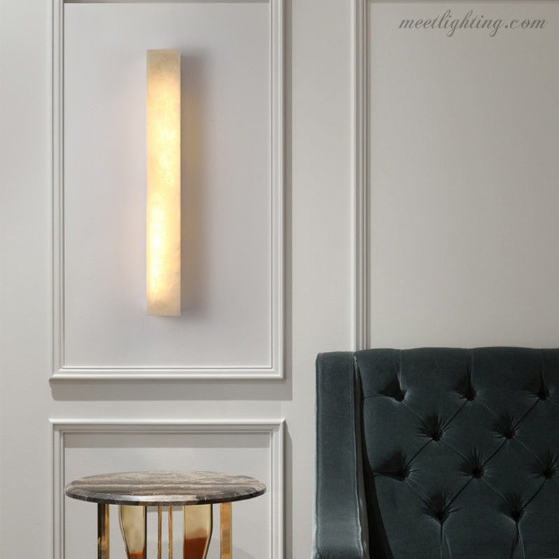 Real Alabaster Wall Sconce For Living Room-Meet Lighting