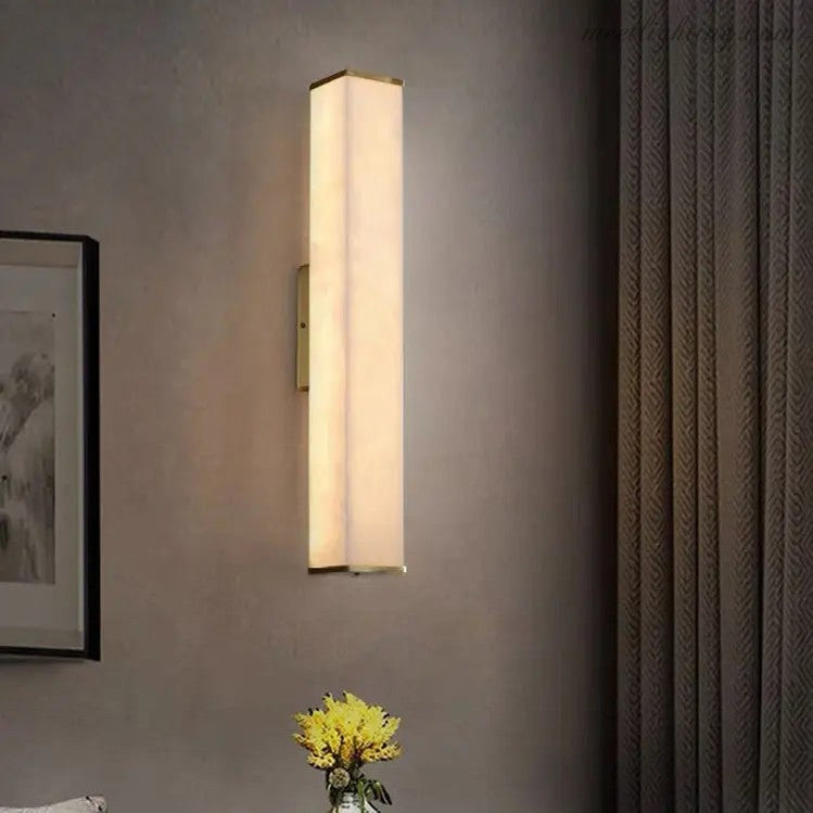 Real Alabaster Wall Sconce For Living Room-Meet Lighting