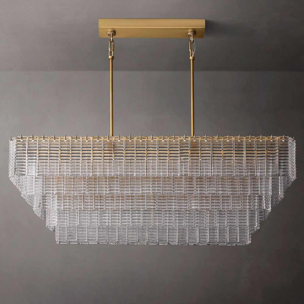 Siren Clear Glass Rectangle Chandelier 59"