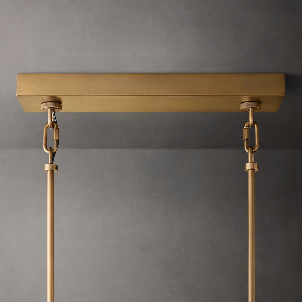 Siren Smoke Glass  Rectangle Chandelier 59"