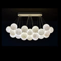 Rectangular Chandelier Alabaster Ball Chandelier-MEET LIGHTING