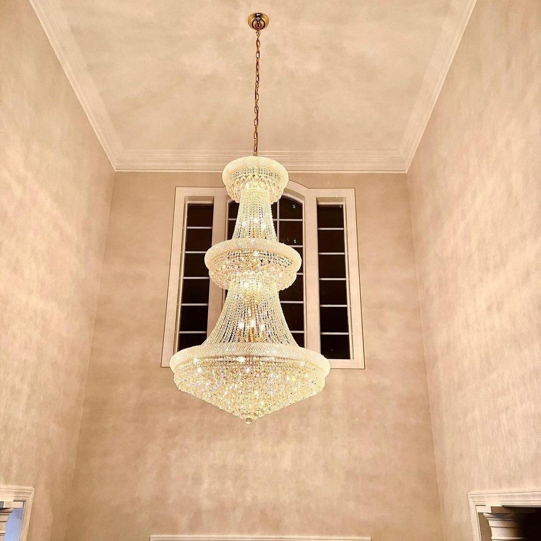 Luxury French Empire Chandelier for Villa Hall Ceiling Three-layers Crystal Light for Hotel Lobby-MEET LIGHTING
