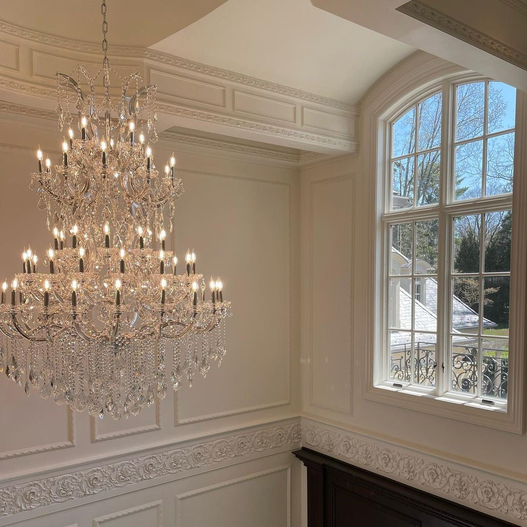 Traditional Candle Crystal Chandelier for Staircase/Foyer/Living Room/Villa-MEET LIGHTING