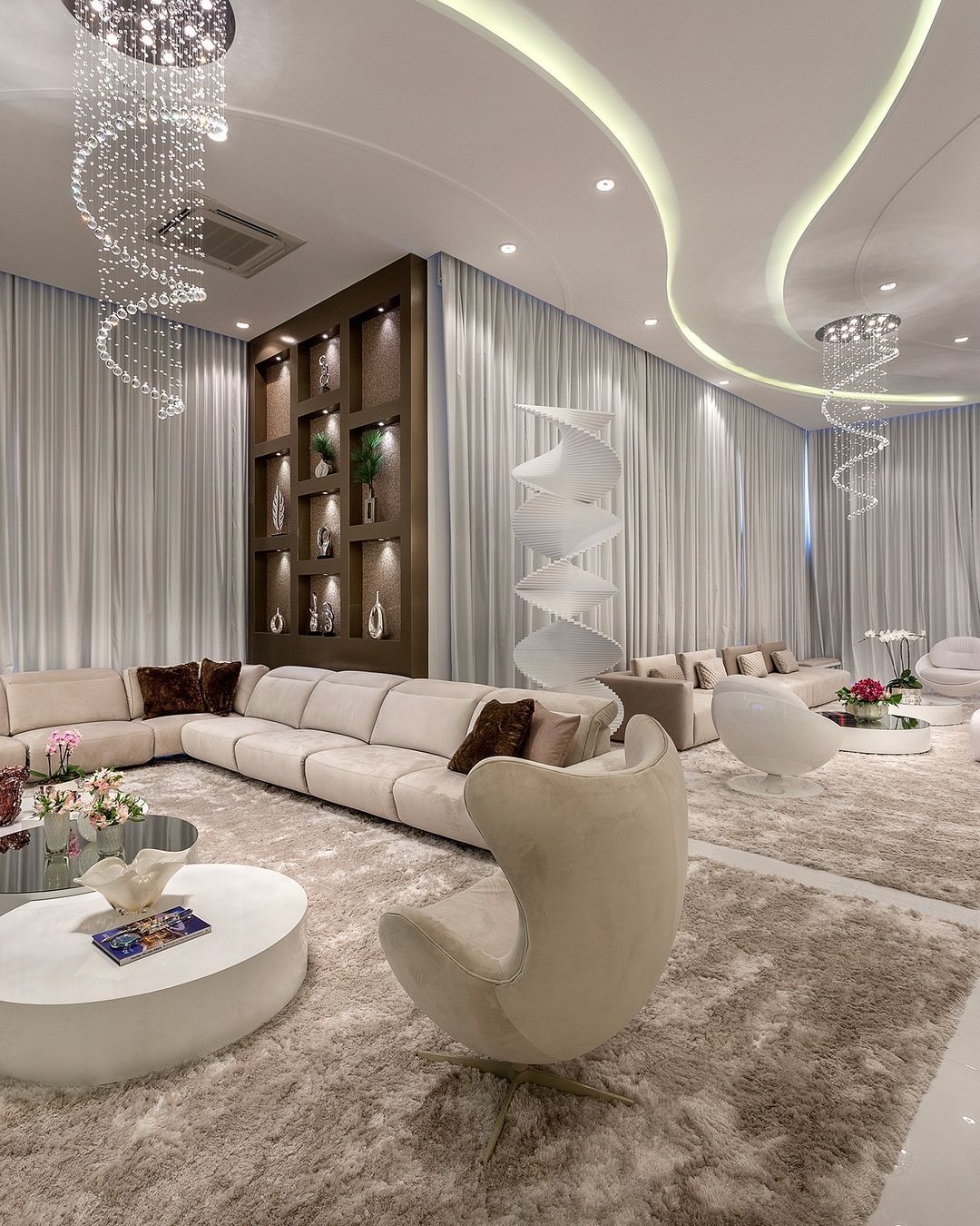 Extra Large Modern Spiral Raindrop Crystal Chandelier For Entryway-MEET LIGHTING