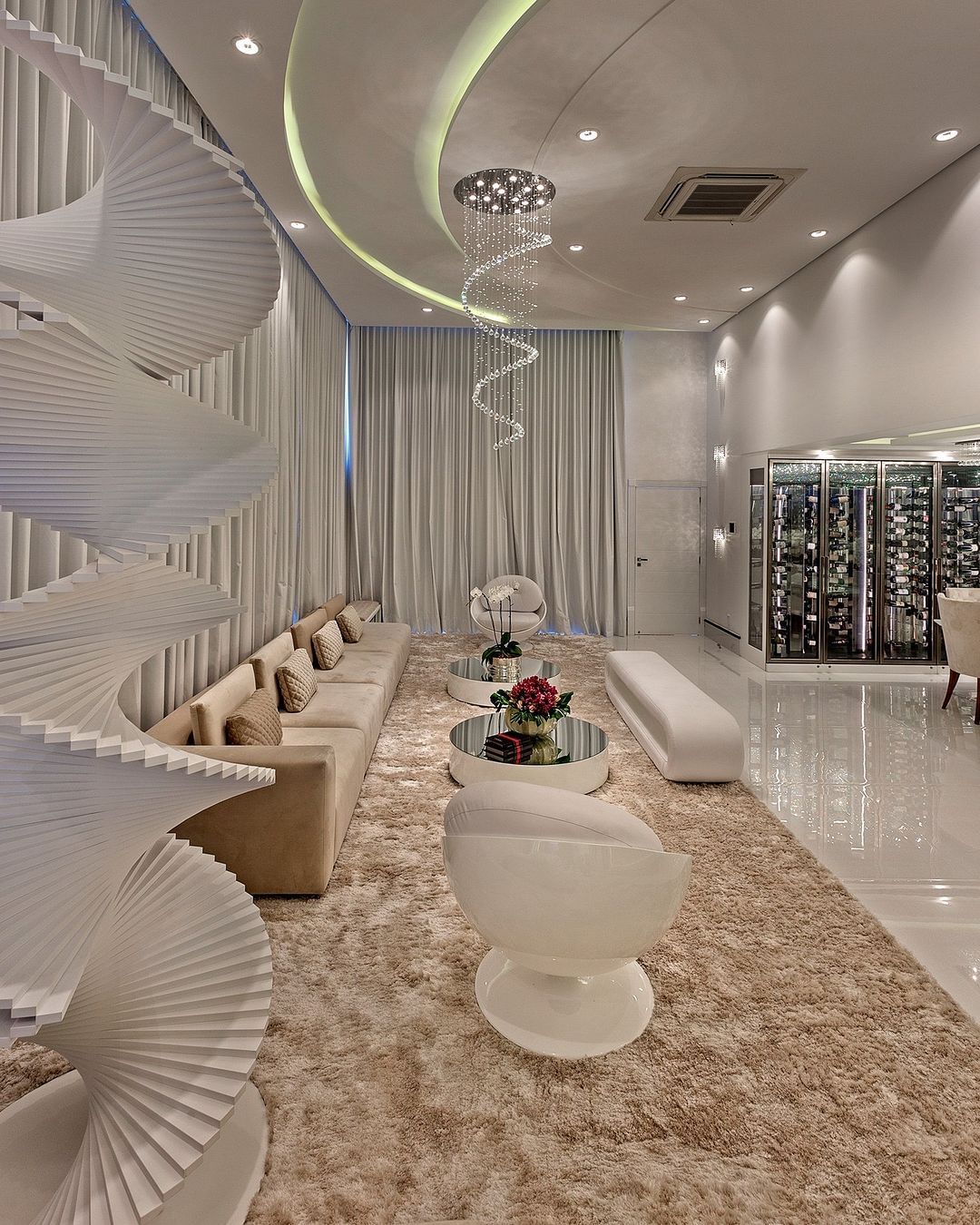 Extra Large Modern Spiral Raindrop Crystal Chandelier For Entryway-MEET LIGHTING