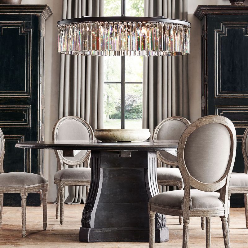 Rhys Crystal Odeom Round Chandelier 43"-MEET LIGHTING