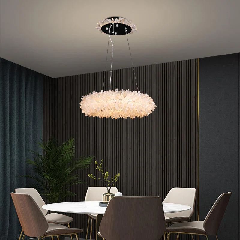 Rose Rock Crystal Modern Chandelier Glamorous Pendant Lighting-MEET LIGHTING