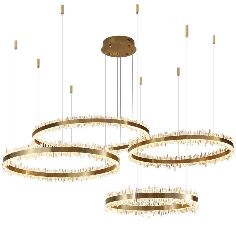 Rose Rock Crystal Rings Luxury Chandelier Modern Chandelier Dining Room-MEET LIGHTING