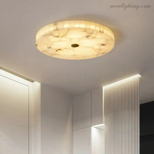 Round Alabaster Flush Mount Ceiling Lamps-Meet Lighting