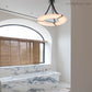 Round Alabaster Plate Chandelier-Meet Lighting