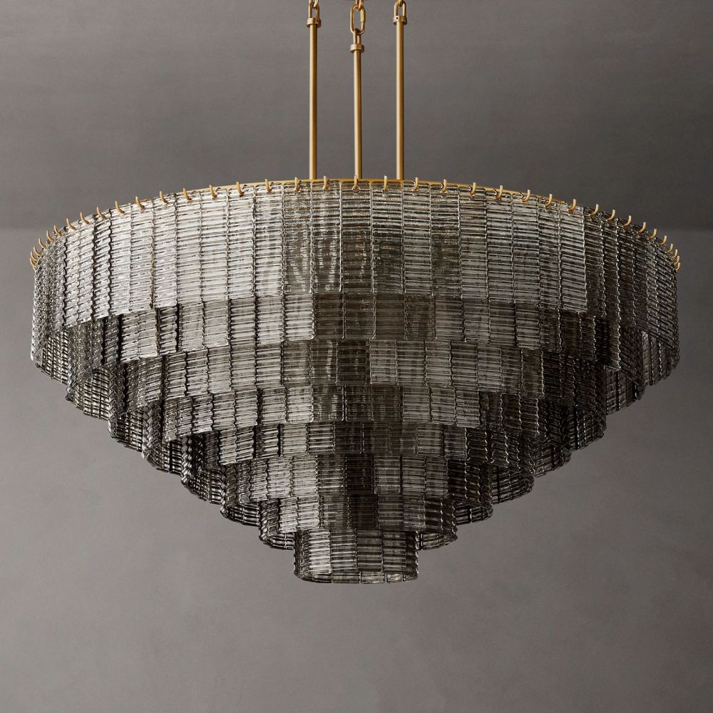 Siren Smoke Glass Round Chandelier 52"