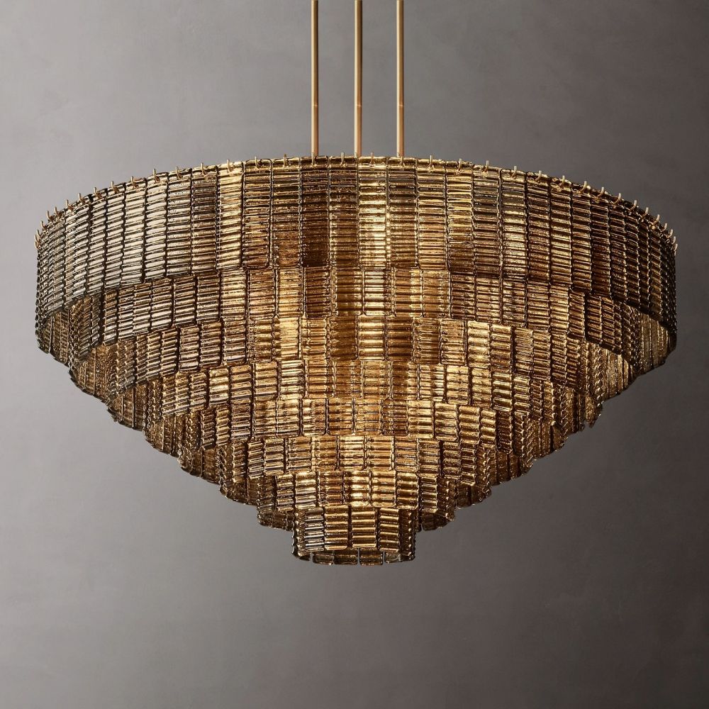 Siren Smoke Glass Round Chandelier 52"