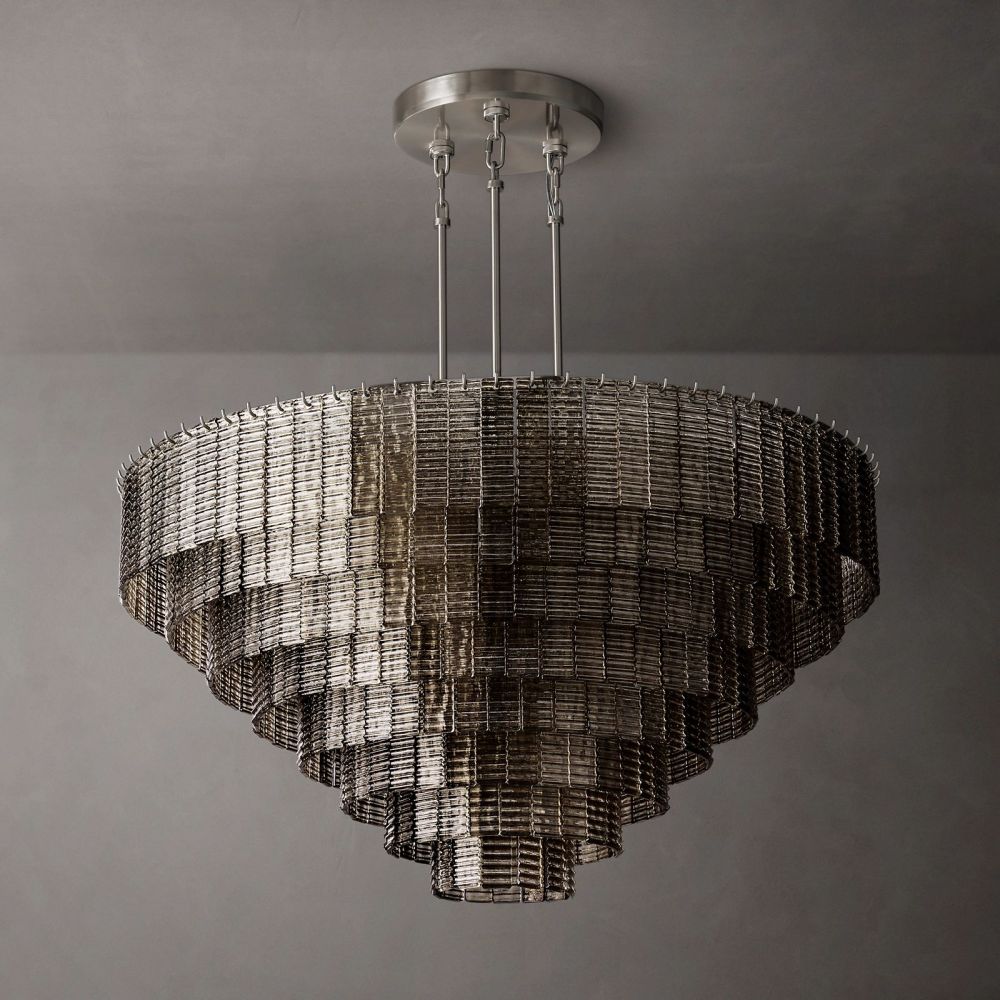 Siren Smoke Glass Round Chandelier 52"