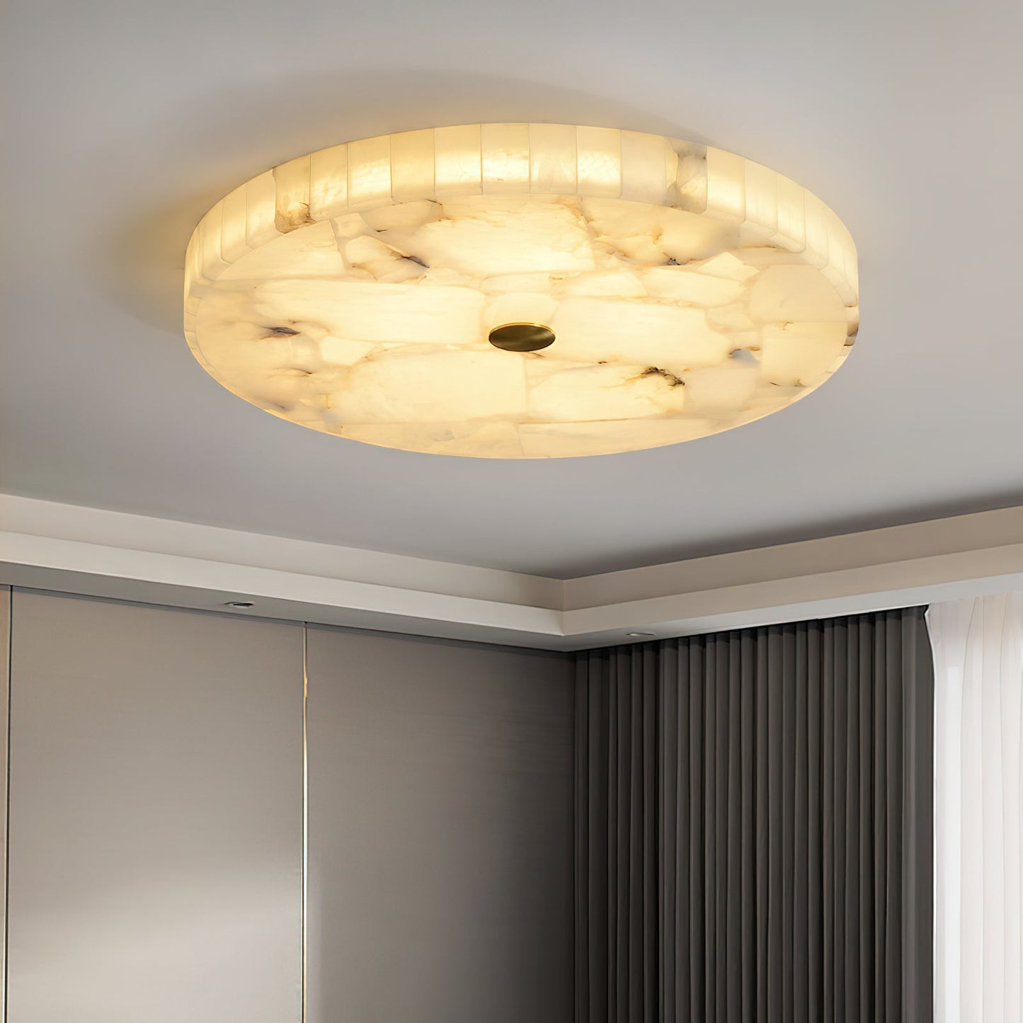 Round Alabaster Ceiling Lamp